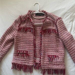 Zara Red Tweed Blazer